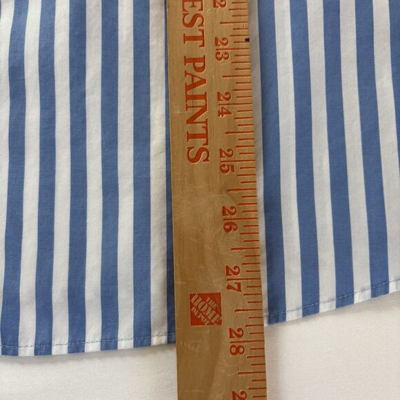 Lands' End Women's Blue & White Striped No Iron Supima Button Down Shirt Size 18 - Picture 10 of 10